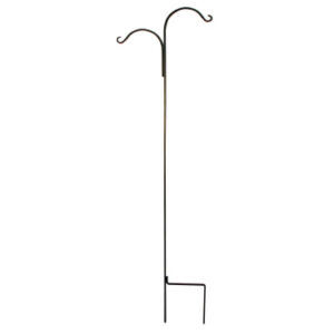 Double Hook Wrought Iron Crane (90" H / Double Offset)