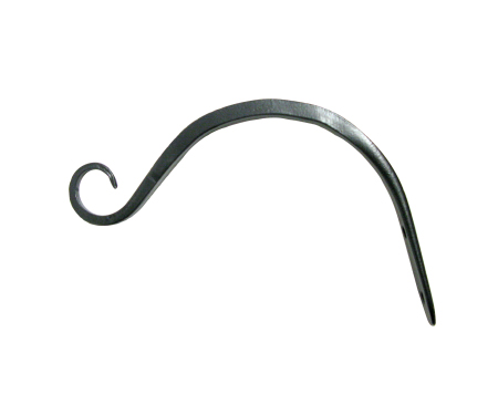 Curved Black Hanger With Upturned Hook (6")