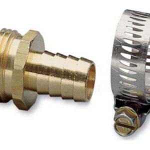 Male Hose Repair- 5/8" Brass/Worm Gear Clamp