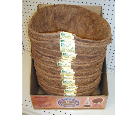 Basket Shaped Coco Liners - Natural Coco (14" Dia.)