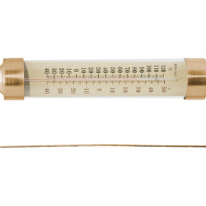 12" Antique Brass And Glass Thermometer