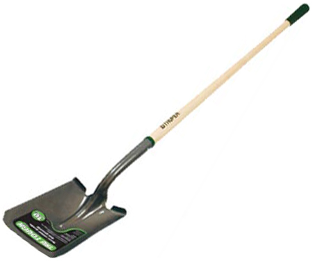 Tru-Tough Square Point Shovel With Cushioned Grip Wood Handle