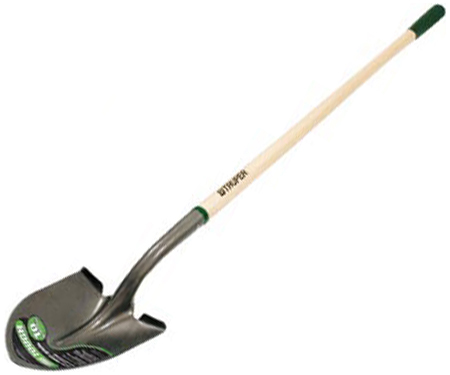 Tru-Tough Round Point Shovel With Cushioned Grip Wood Handle
