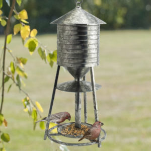Rustic Farmhouse Galvanized Water Tower Seed Feeder