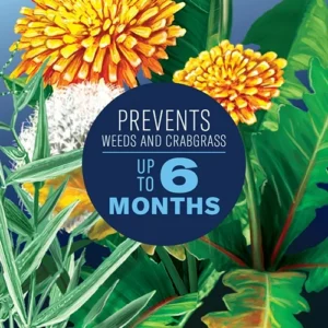 Prevents weeds and crabgrass up to 6 months.